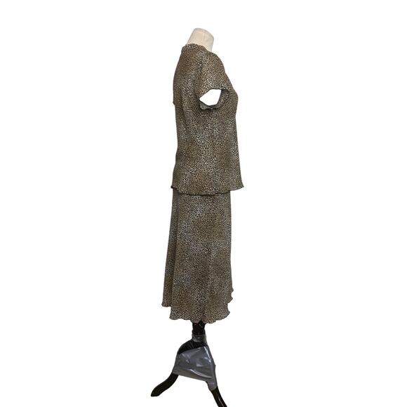 I.N. Studio vintage animal print skirt blouse set size 8 - Picture 8 of 14